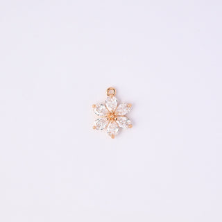 Pendente Zirconi Effetto Diamante Fiore 18x14mm