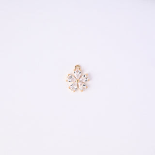 Pendente Zirconi Effetto Diamante Fiore 16x14mm