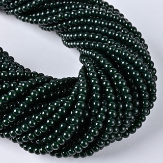 Perle in Pasta di Vetro Tondo Verde Scuro 4mm