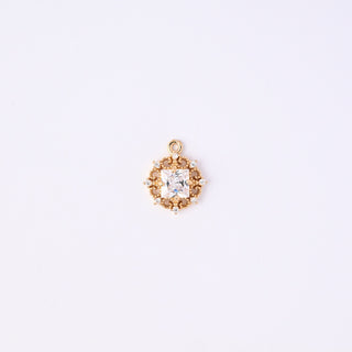 Pendente Zirconi Effetto Diamante Quadrato 16x14mm