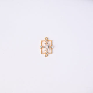 Connettore Zirconi Effetto Diamante Rettangolo 20x13mm
