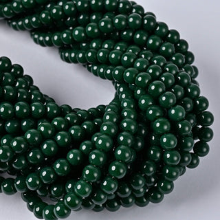 Perle in Pasta di Vetro Tondo Verde Foresta 6mm