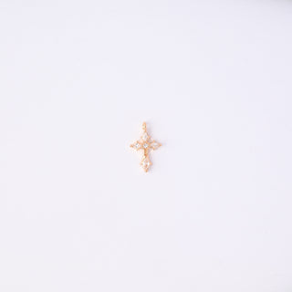 Pendente Zirconi Effetto Diamante Croce 16x10mm