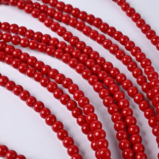 Perle in Pasta di Vetro Tondo Rosso Scuro 6mm