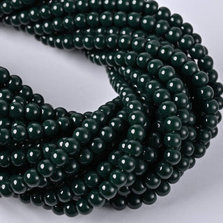 Perle in Pasta di Vetro Tondo Verde Scuro 6mm