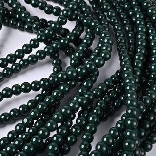 Perle in Pasta di Vetro Tondo Verde Scuro 6mm