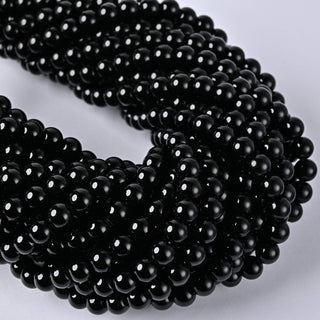 Perle in Pasta di Vetro Tondo Nero 6mm