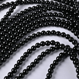 Perle in Pasta di Vetro Tondo Nero 6mm