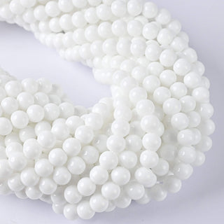 Perle in Pasta di Vetro Tondo Bianco 6mm