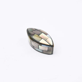Cabochon Patina di Bronzo Navetta 23x11x10mm