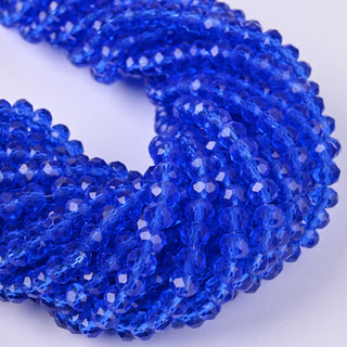 Cristalli Rondella Blu Zaffiro 6mm