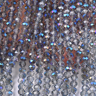 Cristalli Rondella Grigio Fumo e Blu Iris 6mm