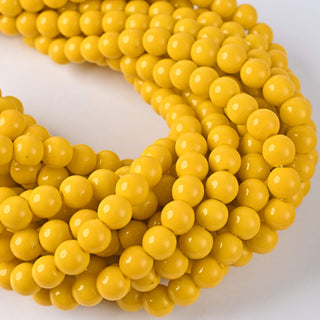 Perle in Pasta di Vetro Tondo Giallo 8mm