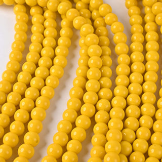 Perle in Pasta di Vetro Tondo Giallo 8mm