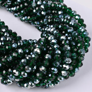 Cristalli Rondella Smeraldo e Argento 6mm