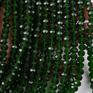 Cristalli Rondella Verde Scuro Trasparente 6mm