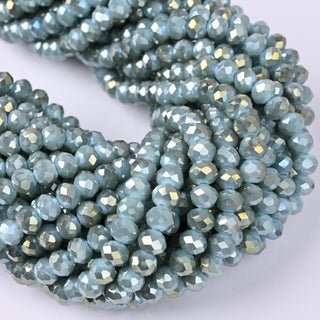 Cristalli Rondella Blu Polvere Oro 6mm