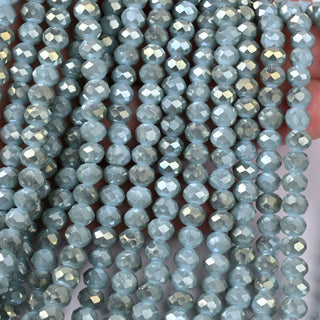 Cristalli Rondella Blu Polvere Oro 6mm