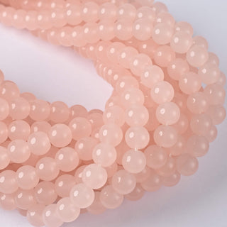 Perle in Pasta di Vetro Tondo Rosa Opal 8mm