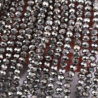 Cristalli Rondella Platino 6mm