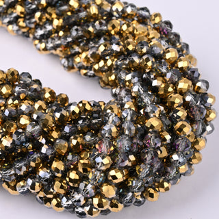 Cristalli Rondella Fumé e Oro Iris 6mm