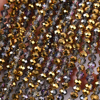 Cristalli Rondella Fumé e Oro Iris 6mm