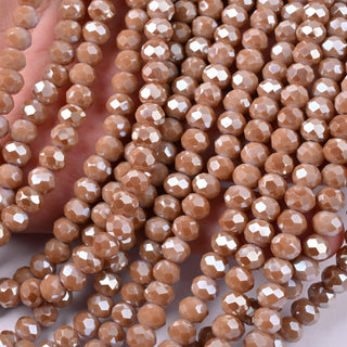 Cristalli Rondella Marrone Caramello 6mm