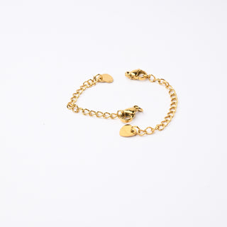 Chiusura Moschettone in Acciaio Oro Cuore 10mm con Estensione 5 cm - 2 Pezzi