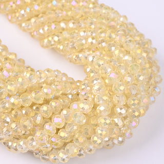Cristalli Rondella Giallo Paglierino Trasparente AB 6mm