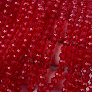 Cristalli Rondella Rosso Scuro Trasparente 6mm