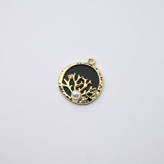 Ciondolo Petite in Ottone Tondo 20mm Nero e Oro