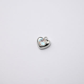 Ciondolo Petite in Ottone Cuore 12x10mm Argento e Opal