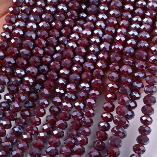 Cristalli Rondella Bordeaux Screziato 6mm