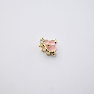 Ciondolo Petite in Ottone Cuore 15x11mm Rosa e Oro