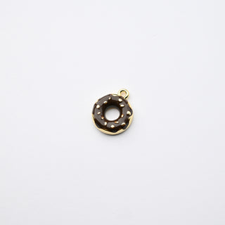 Ciondolo Petite in Ottone Ciambella 12mm Marrone e Oro