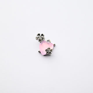 Ciondolo Petite in Ottone Cuore 15x11mm Rosa e Argento