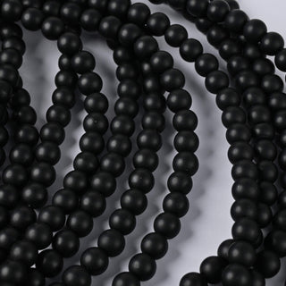 Perle in Pasta di Vetro Tondo Nero Opaco 8mm
