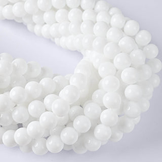 Perle in Pasta di Vetro Tondo Bianco 8mm