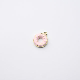 Ciondolo Petite in Ottone Ciambella 12mm Rosa e Oro