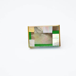Cabochon Frammenti di Colore Rettangolo 28x18mm - Muschio