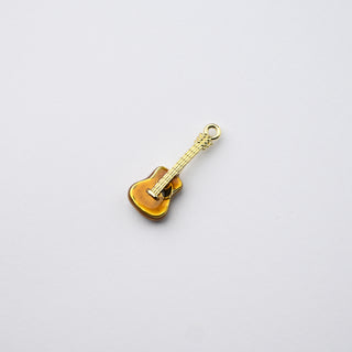 Ciondolo Petite in Ottone Chitarra 19x8mm Marrone e Oro