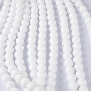 Perle in Pasta di Vetro Tondo Bianco 8mm