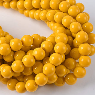 Perle in Pasta di Vetro Tondo Giallo 10mm