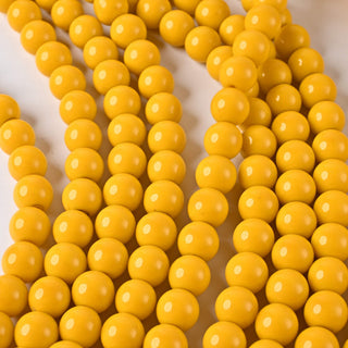 Perle in Pasta di Vetro Tondo Giallo 10mm