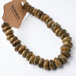 Perle in Corno Naturale Rondelle Marrone 9mm