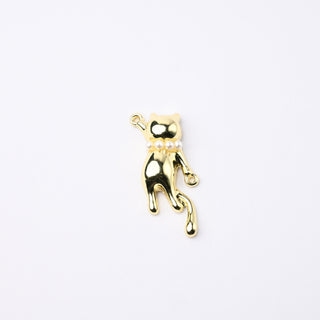 Connettore Petite in Ottone Gattina Oro con Collarino in Perle 23mm
