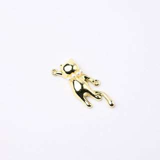 Connettore Petite in Ottone Gattina Oro con Collarino in Perle 23mm