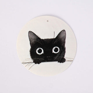 Pendente in Madreperla Cucciolo Gatto Stilizzato Disco 50mm