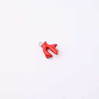 Ciondolo Petite in Ottone Argento Corallo Rosso 15mm