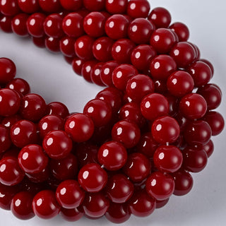 Perle in Pasta di Vetro Tondo Rosso Scuro 10mm